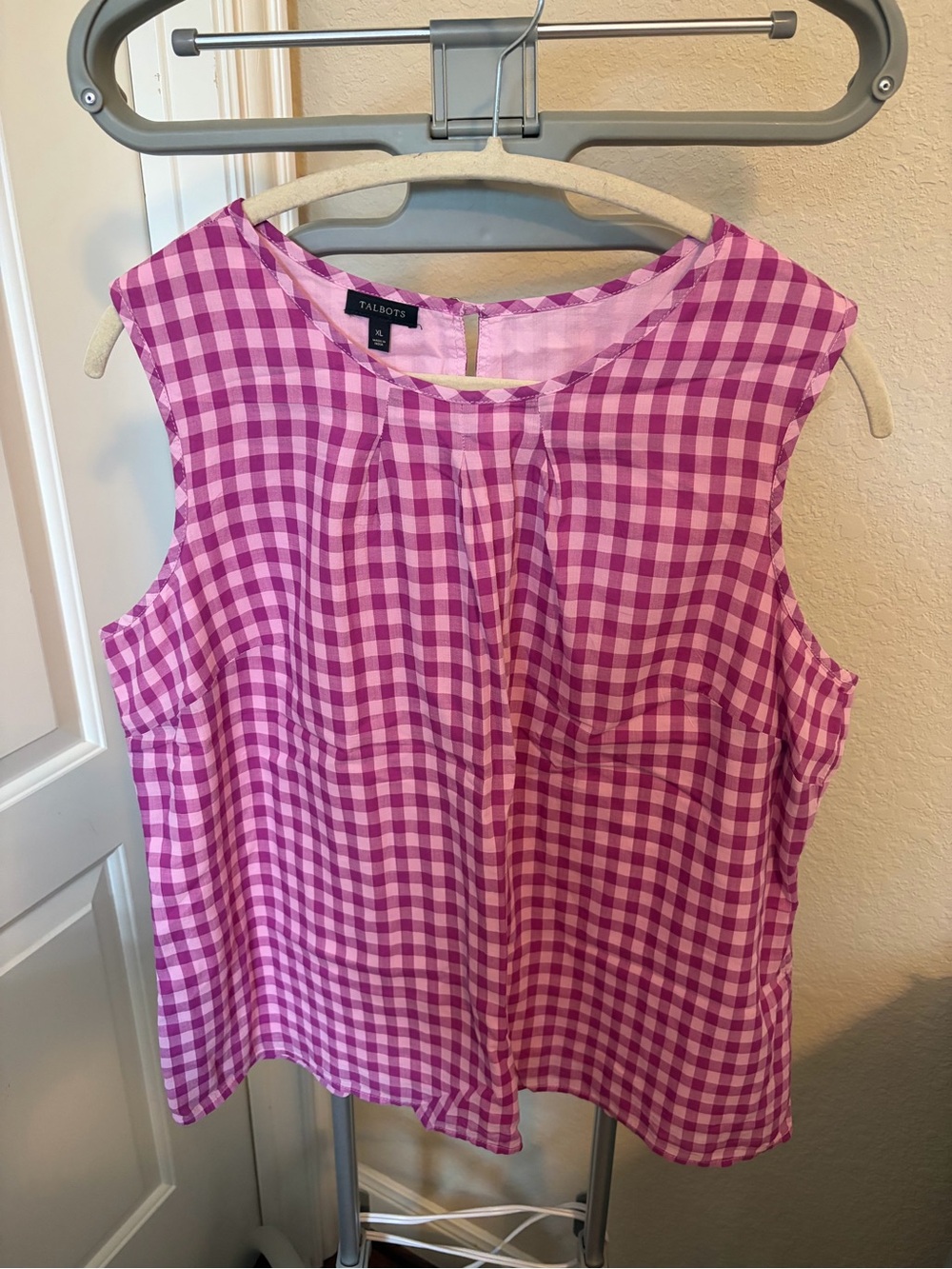 Talbots Pink Gingham Sleeveless Top